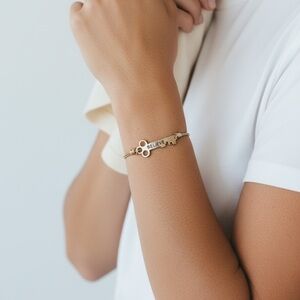 Gold Key Charm Bracelet